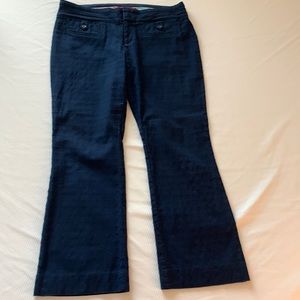 Anthropologie Navy cotton flare pant